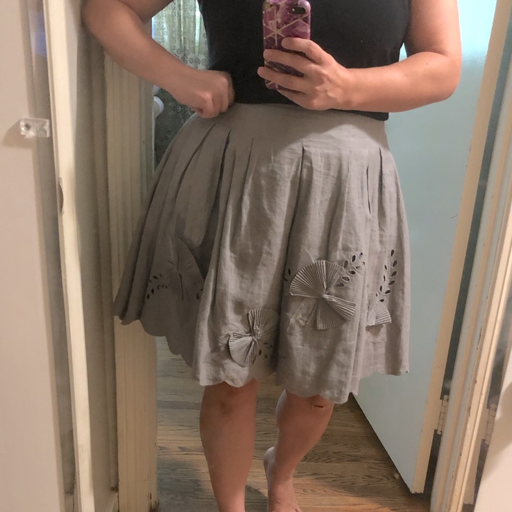Anthropologie Elevenses size 8 gray skirt